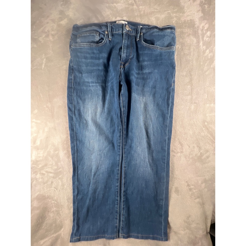 Frame L'Homme Slim Jeans Cazador Blue Mens 36 Slim Fit Denim LMH691 Stretch